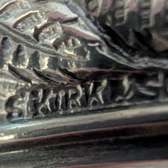 S.Kirk & Son Vintage Sterling Repousse Wide Cuff Bracelet Rose Floral Romantic - Picture 4 of 7